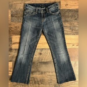 Silver jeans co suki surplus bootcut embroidered pocked blue jeans denim Size 30